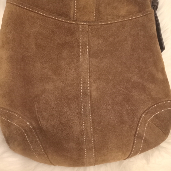 Coach Brown Suede Shoulder Bag - Picture 14 of 16